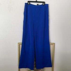 St John Cobalt blue wideleg knit pants stretchy waistband cobalt blue